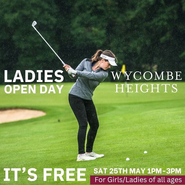 Calling all Ladies: we are hosting a FREE Ladies Open Day on Saturday 25th May! Come down to Wycombe Heights to discover what Ladies golf is all about:
 
Discover your pathway from:

➡️ taking your first putt on the green 
➡️ hitting on the Trackman Driving Range
➡️ your first round on our Short Course
➡️ getting your handicap on our Main Course

Our friendly team will explain everything you need to know about golf from equipment, dress code, lessons, golf membership and our new Academy membership!

This is open to all ages and abilities with equipment provided and no dress code required! Get professional advice on clubs & equipment, talk to our friendly Committee about our NEW Academy membership and meet other like-minded Ladies!
 
Our Ladies Open Day is 1:00pm to 3:00pm on Saturday 25th May and sign up is FREE! Please register at the link below or visit our website so we know you are coming! If you have any questions please call us on 01494 816686.

https://www.ibookedonline.com/wycombe-heights-golf-centre/events/ladies-academy-open-day

#taylormade #golf #golfswing #taylormade #golfing #golfer #pgatour #pga #footjoygolf #golfcourse #adidasgolf #teamtaylormade #footjoy #pinggolf #golfinstruction #golftips #golfers #golfdigest #highwycombe #wycombe #buckinghamshire #bucks #london #south #england #bbo #countycard #englandgolf