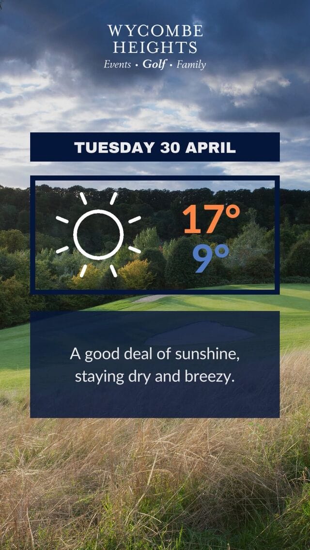 It’s only taken 120 days of 2024 but we can finally wheel out our new sunshine graphic! The weather forecast is finally looking warmer, and drier, this week so join us on our golf courses, driving range, bar or patio and start topping up your Vitamin D levels for the year! ☀️🌞

#highwycombe #wycombe #buckinghamshire #bucks #london #south #england #bbo #countycard #englandgolf #wycombebusiness#chilternbusiness