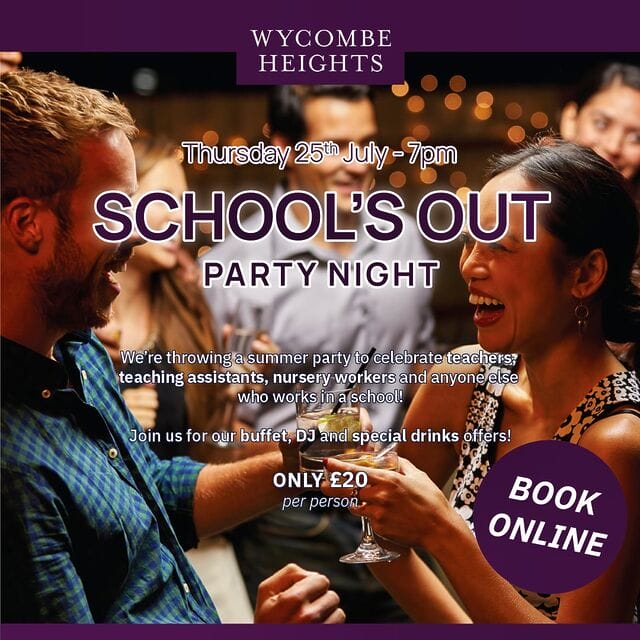 ✨School’s Out For Summer!✨

If you work in a school setting, get yourselves booked in for the party of the summer. Join us for delicious buffet food and dance the night away! Spaces are limited so please book online at the link below or call our dedicated Events team to secure your seats.

🔗:https://Inkd.in/eMj3NdS9
📞:01494816686
📧: info@wycombeheightsgc.co.uk 

#bucksevents #wycombeevents #wycombeschools #wycombegolfcourse #bucksschools #highwycombe #bucksgolf